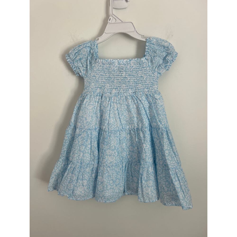Joie Baby Blue Floral Smocked Puff Sleeve Dress 2T NWT - Picture 4 of 6
